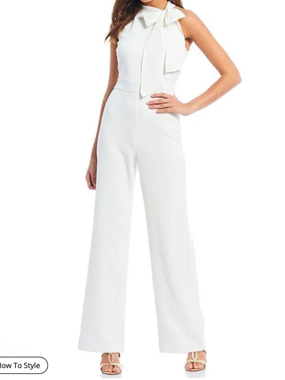 Vince Camuto Ivory Halter Jumpsuit